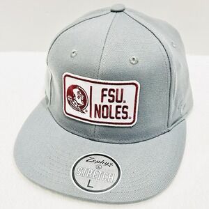 Zephyr Florida State‎ Seminoles Noles Flat Hat Cap Stretch Flex Large Gray NCAA